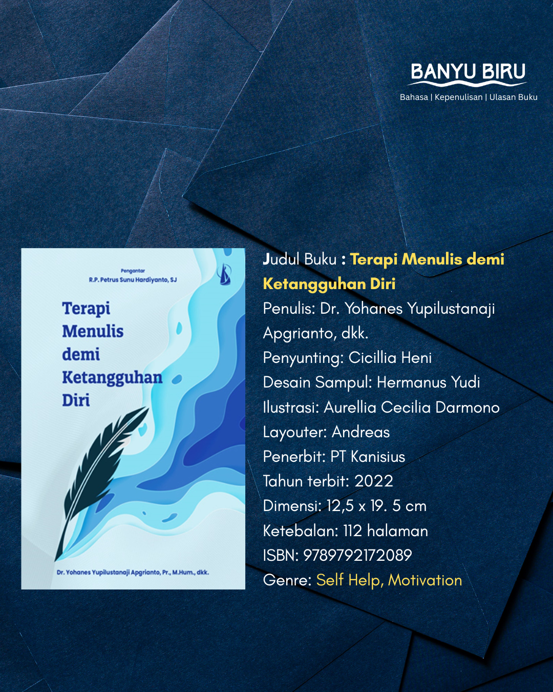 Sampul buku dan identitas buku Terapi Menulis demi Ketangguhan Diri
